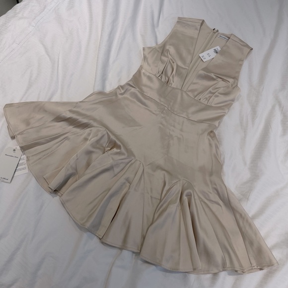 Abercrombie & Fitch Plunge Satin Mini Dress Small - Picture 2 of 4
